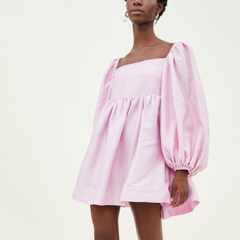AZEEZA CAMERON PUFF SLEEVE MINI DRESS | NWT | Lilac | size S